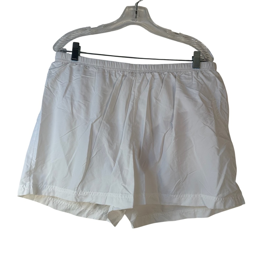 Lands End White Swim Shorts Womens 16 High Rise Board Shorts Built-in Liner